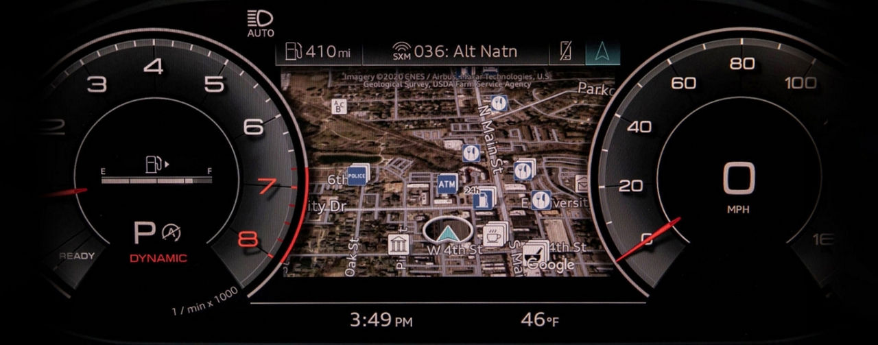 Close-up of the digital instrument cluster in a 2025 Audi Q5.